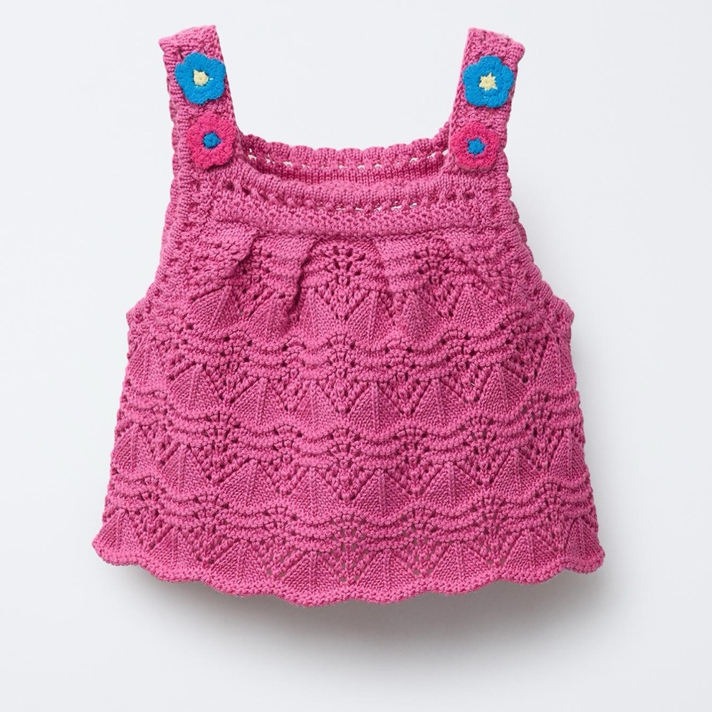 Zara Pink Knit Floral Top